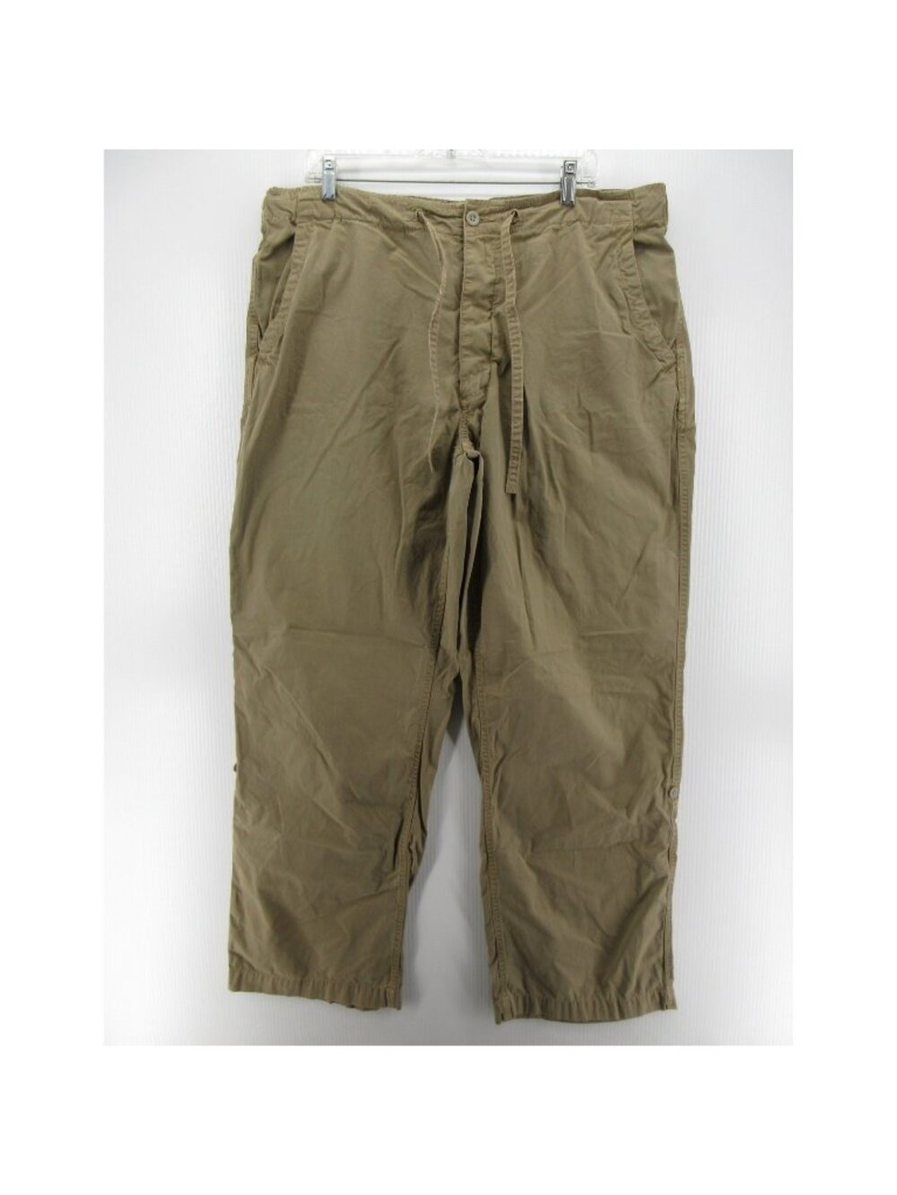 VINTAGE GAP Pants XL Khaki Baggy Field Button Fly Drawstring Military*